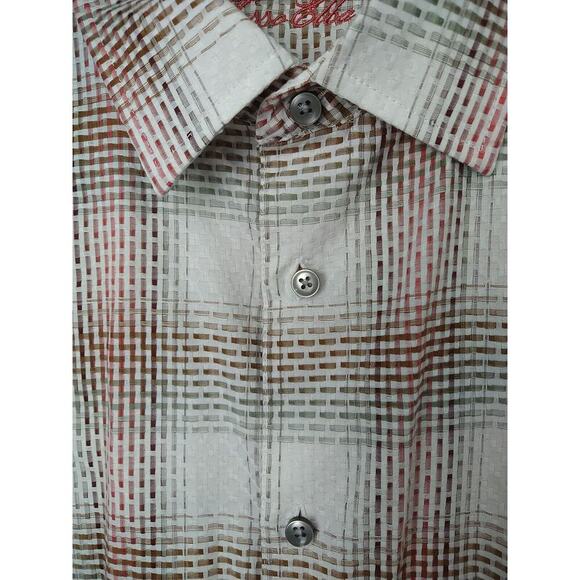 Tasso Elba Men's XL Shirt Plaid Button Collared Long Sleeve Dress Shirt - Picture 4 of 8